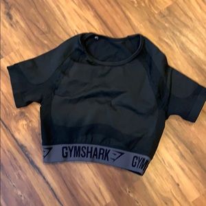 Gymshark black flex crop top small